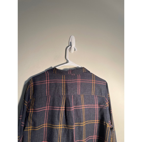 Toad&Co Re-Done Flannel Button Down Shirt in Gray Size Large Granola Girl - Picture 7 of 10